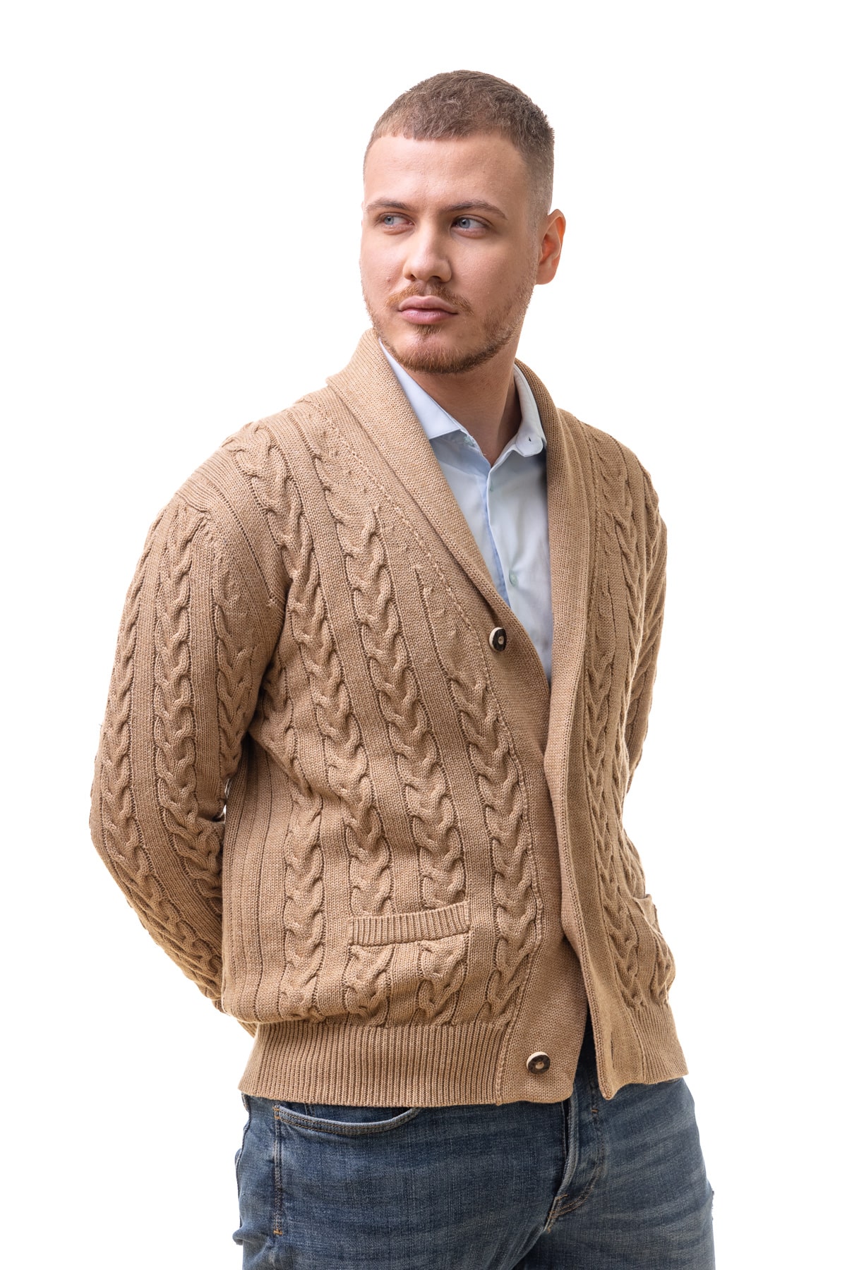 Cardigan tricotat cu Torsade Amavi Maro (1)