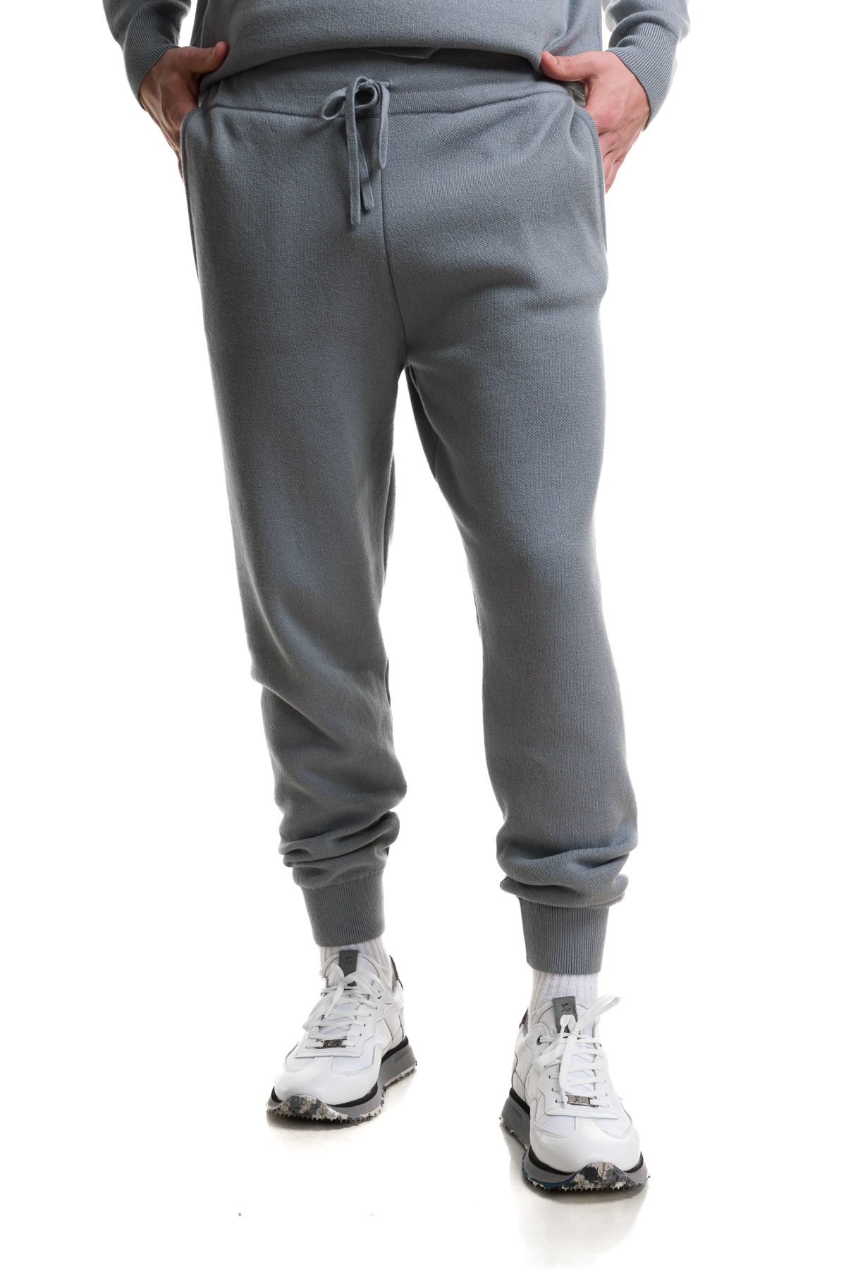 Pantaloni jogger din tricot amavi gri (2)