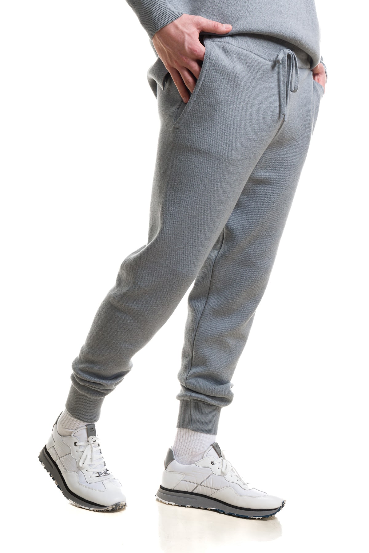 Pantaloni jogger din tricot amavi gri (2)